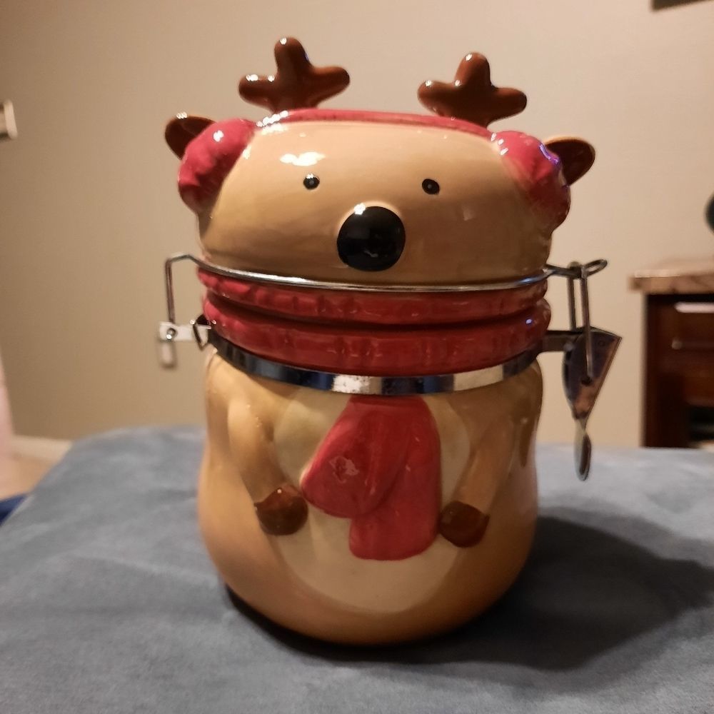 SWEET Bear Reindeer Cookie Jar-VINTAGE